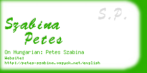 szabina petes business card